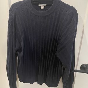 Topshop Navy Ribbed Knit Sweater